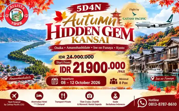 Paket Tour 5 Hari Autumn Hidden Gem Kansai