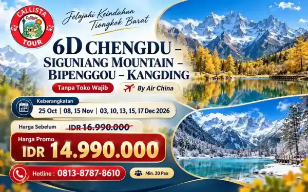 6 Hari Chengdu Siguniang Bipenggou Kangding Tanpa Toko Wajib 1