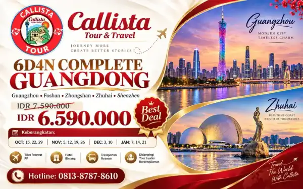 Paket Tour 6 Hari Complete Guangdong – Guangzhou Foshan Shenzhen