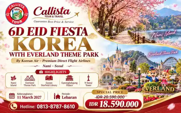 Paket Tour 6 Hari Fiesta Korea Lebaran + Everland Theme Park