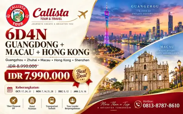 Paket Tour 6 Hari Guangdong Macau Hong Kong City Escape