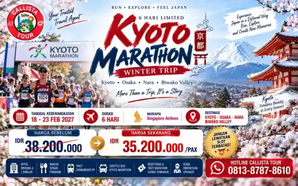 Paket Tour 6 Hari Limited Kyoto Marathon Winter Trip