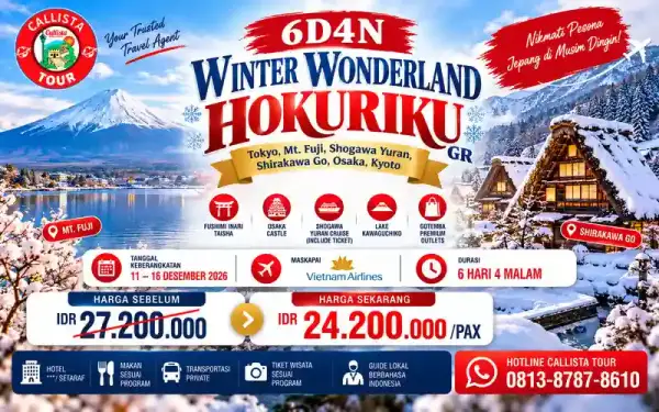 6 Hari  Winter Hokuriku Tokyo Shirakawa-go 1