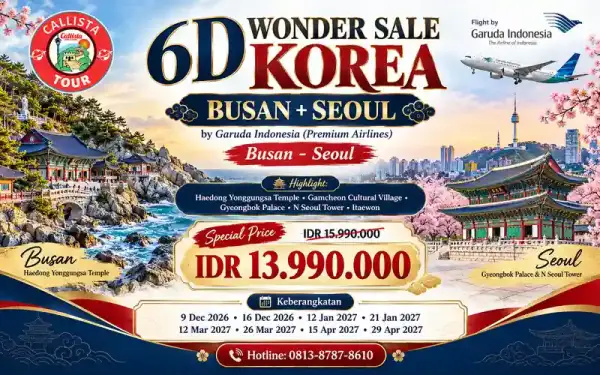 6 Hari Wonder Sale Korea Busan + Seoul