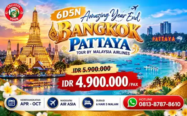 6D5N Amazing Year End Bangkok Pattaya Tour by Malaysia Airlines