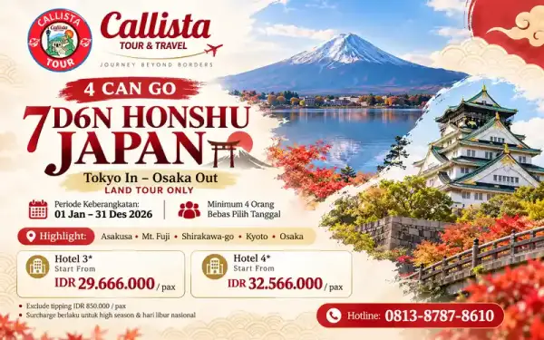 7 Hari Honshu Jepang 4 Can Go Tokyo–Fuji–Osaka Land Tour 1