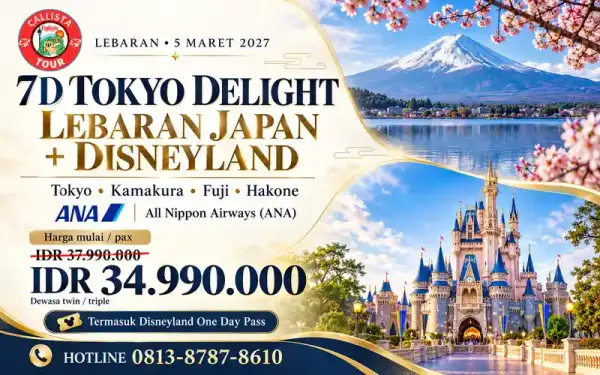 7 Hari Tokyo Delight Lebaran Jepang + Disneyland