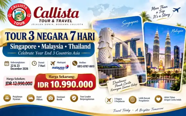 Tour 3 Negara 7 Hari New Year End 3 Countries Asia