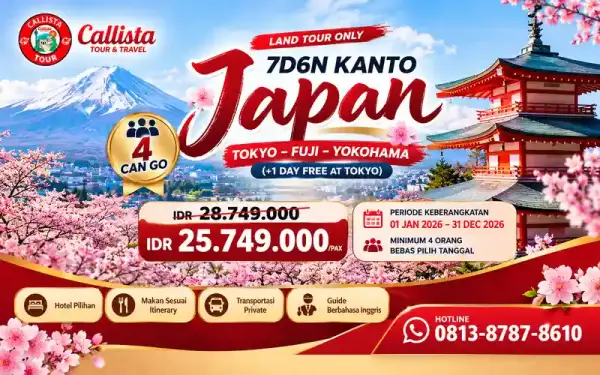7D Kanto Jepang 4 Can Go Tokyo Fuji Yokohama
