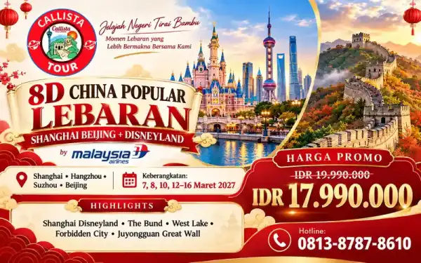 8 Hari China Popular Lebaran Shanghai Beijing Disneyland 1