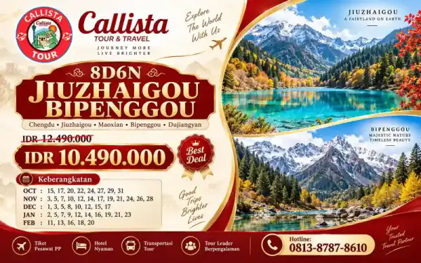 8 Hari Jiuzhaigou Bipenggou Scenic Journey 1
