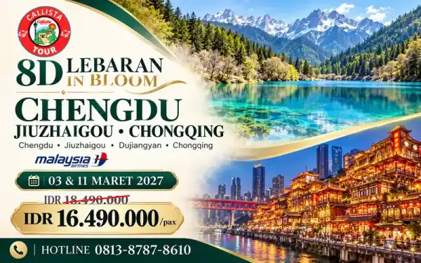 8 Hari Lebaran In Bloom Chengdu Jiuzhaigou Chongqing 1