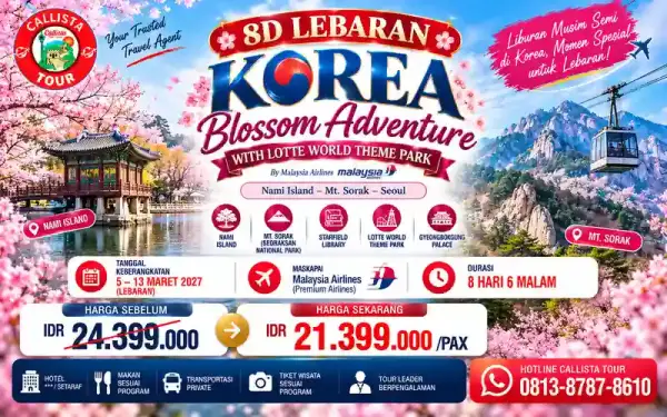 Paket Tour 8 Hari Lebaran Korea Blossom Adventure Lotte World
