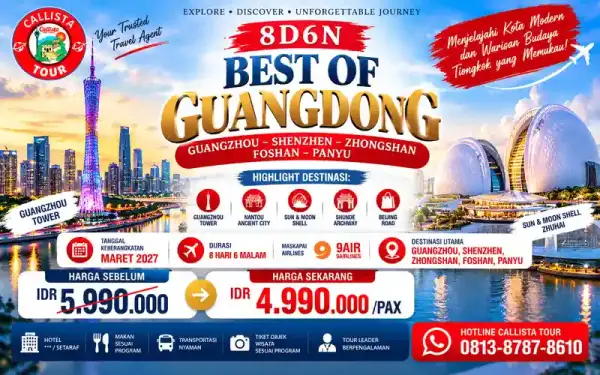 8 Hari Tour Guangdong Guangzhou Shenzhen Zhuhai 1