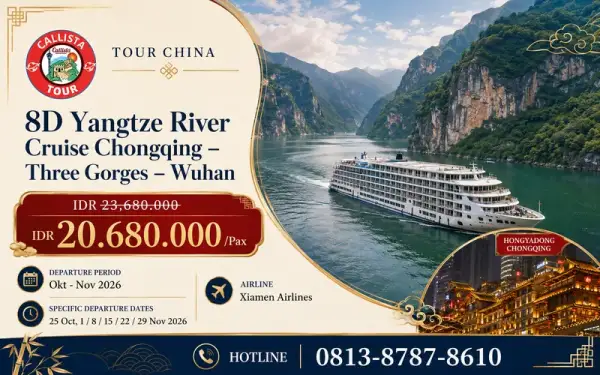 8D Yangtze River Cruise Chongqing – Three Gorges – Wuhan
