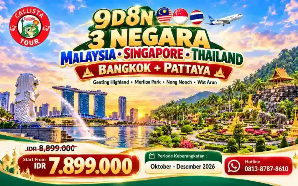Paket Tour 9 Hari Explore 3 Negara Bangkok Pattaya