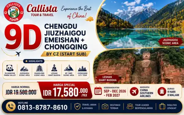 9D Chengdu Jiuzhaigou Emeishan + Chongqing By Cz (start Sub) 1