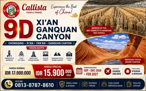 Tour 9D Xi'an Ganquan Canyon Chongqing Xi'an Yan'an 1