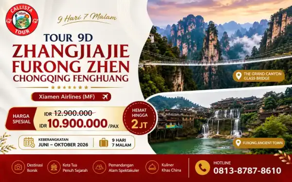 Tour 9D Zhangjiajie Furong Zhen Chongqing Fenghuang 1
