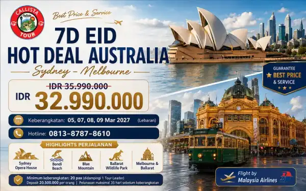 Tour Australia  7 Hari Eid Hot Deal Sydney Melbourne 1