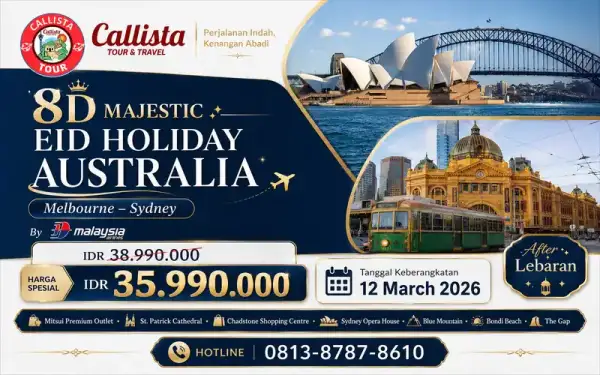 Paket Tour Tour Australia 8 Hari Majestic Eid Holiday Melbourne Sydney