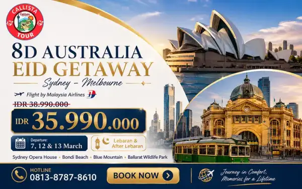 Paket Tour Tour Australia Lebaran 8 Hari Getaway Sydney Melbourne