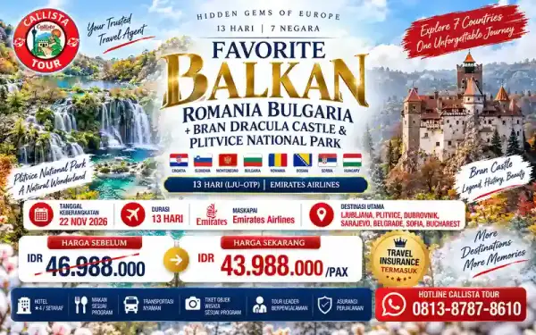 Paket Tour Tour Balkan 13 Hari Bran Castle & Plitvice