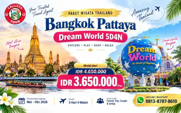 Tour Bangkok Pattaya Dream World 5D4N