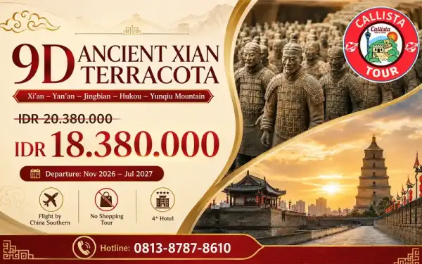 Tour China 9 Hari Ancient Xi'an Terracotta No Shopping 1