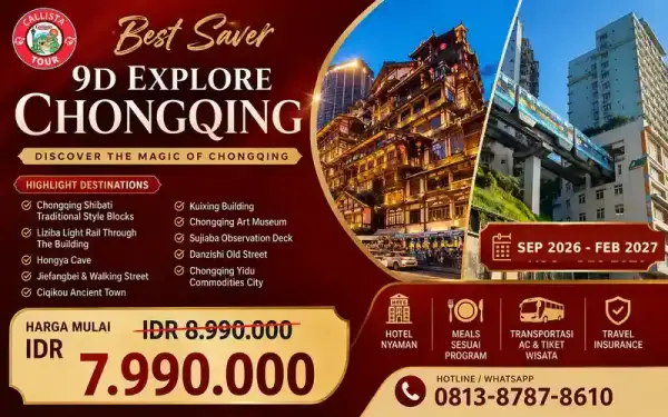 Paket Tour Tour China 9 Hari Explore Chongqing