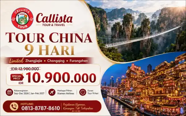 Tour China 9 Hari Limited Zhangjiajie Chongqing Furongzhen 1