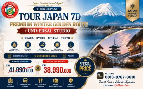 Tour Japan 7D Premium Winter Golden Route + Universal Studio