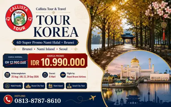 Tour Korea 2026 6D Super Promo Nami Halal + Brunei 