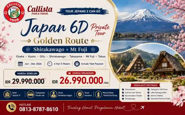 Private 6 Can Go 6D5N Golden Route Shirakawago + Mt Fuji 1