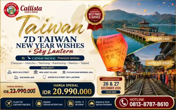 Tour Taiwan 7 Hari New Year Wishes + Sky Lantern