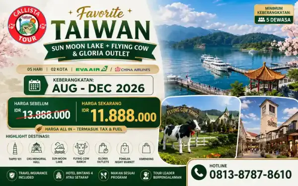 Taiwan Sun Moon Lake & Flying Cow 5 Hari 1