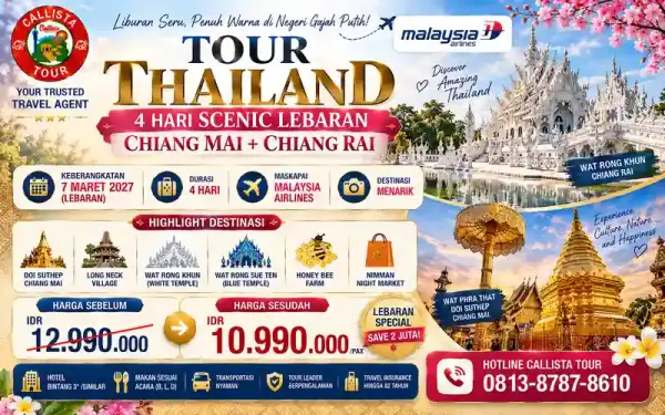 Paket Tour Tour Thailand 4 Hari Scenic Lebaran Chiang Mai Chiang Rai
