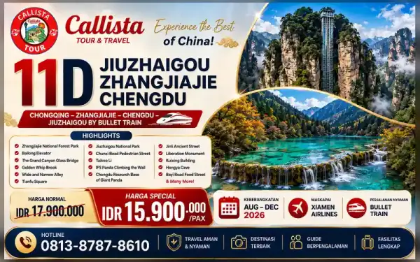 Trip China 11D Chongqing Jiuzhaigou Zhangjiajie Chengdu 1