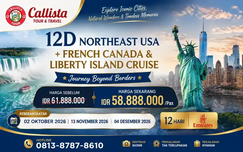 12D Northeast USA + French Canada & Liberty Island Cruise