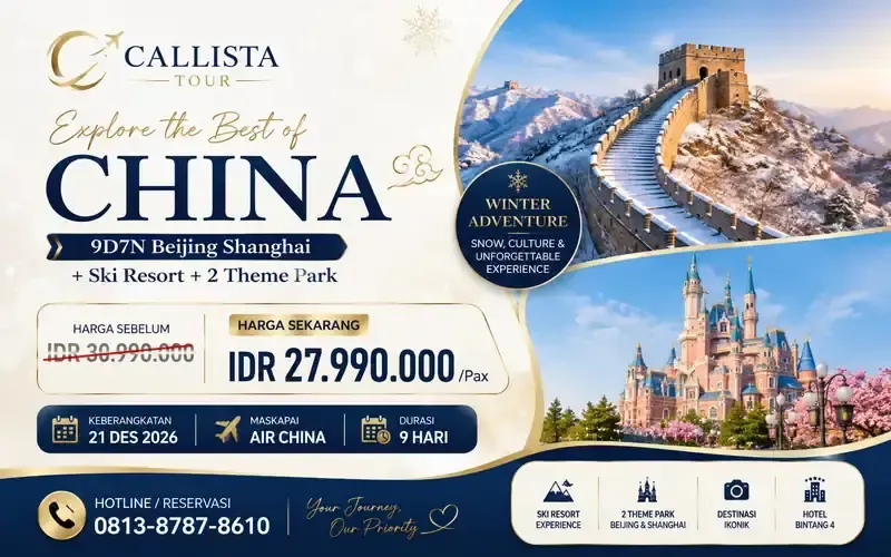 9D7N Beijing Shanghai + Ski Resort + 2 Theme Park