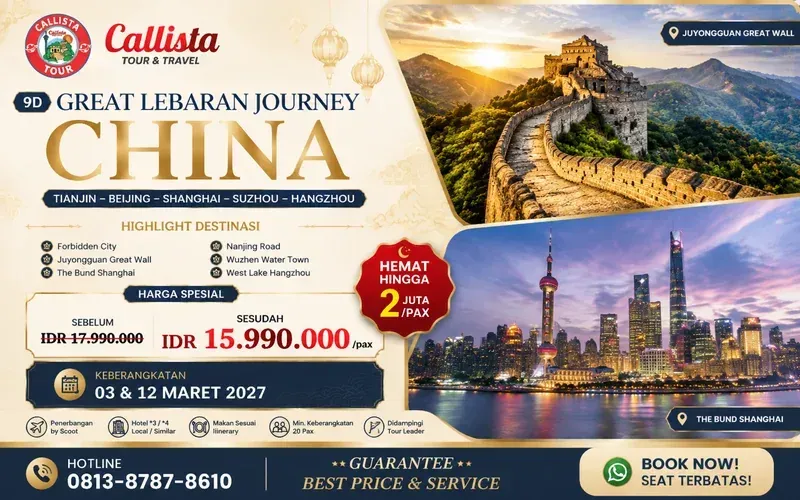 9D Great Lebaran Journey China Beijing Shanghai