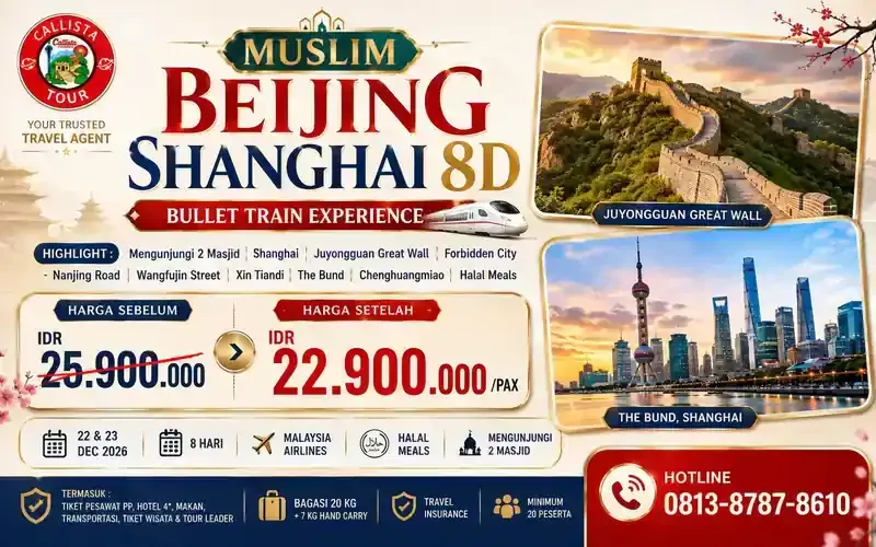 Tour China 8D Muslim Beijing Disneyland + Universal Studio 1