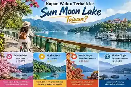 Waktu terbaik ke Sun Moon Lake Taiwan di Nantou dengan panduan musim untuk wisata Taiwan